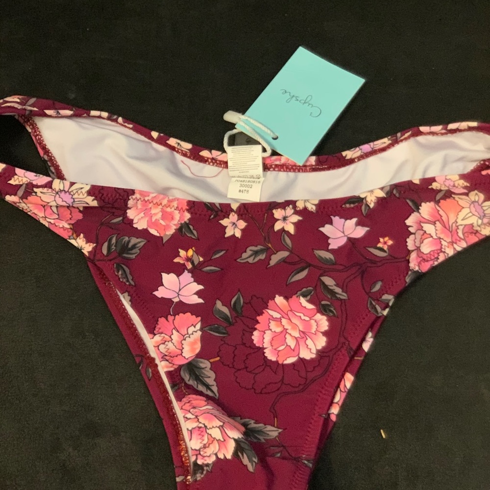 Plum/Burgundy flowered bikini set NWT